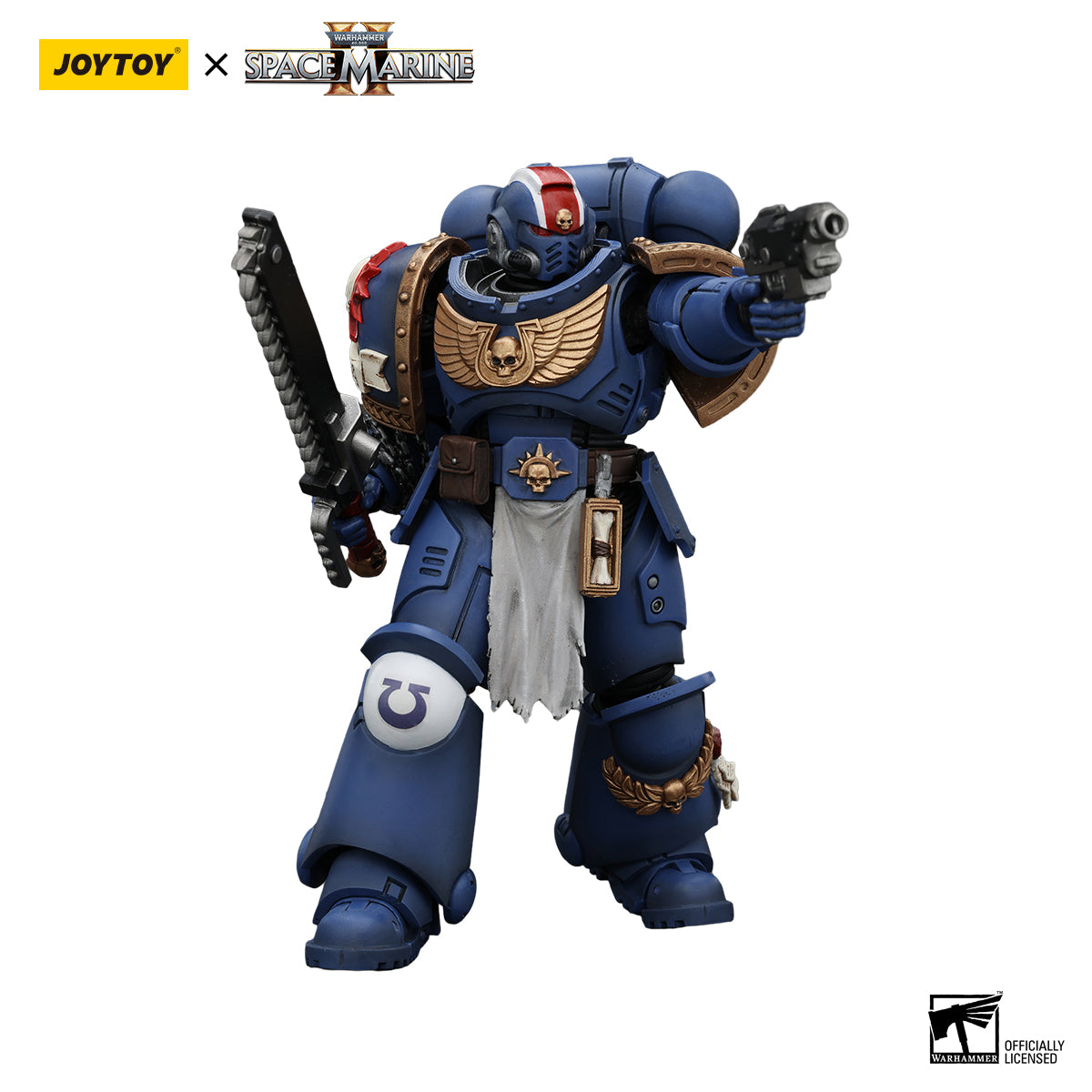 JOYTOY Warhammer 40K Space Marine 2 Ultramarines Lieutenant Titus figure