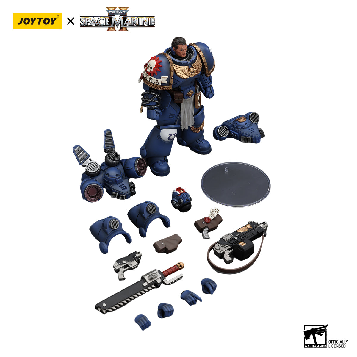 JOYTOY Warhammer 40K Space Marine 2 Ultramarines Lieutenant Titus figure