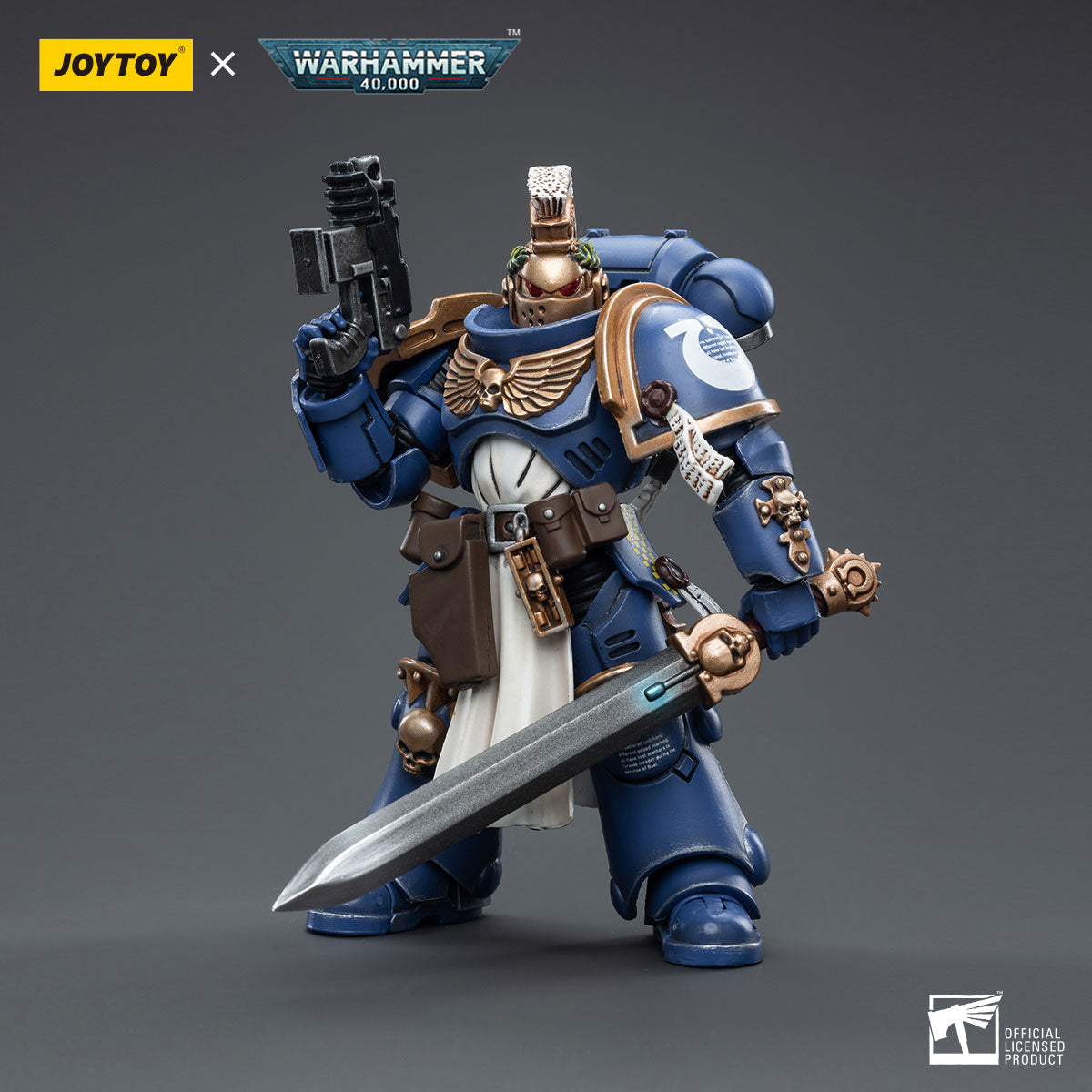 JOYTOY Warhammer 40K Ultramarines Primaris Company Champion Brother Parnaeus figure