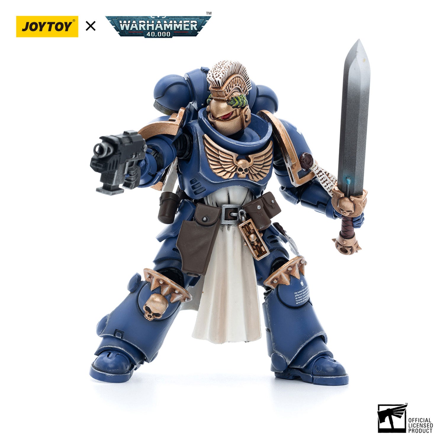 JOYTOY Warhammer 40K Ultramarines Primaris Company Champion Brother Parnaeus figure
