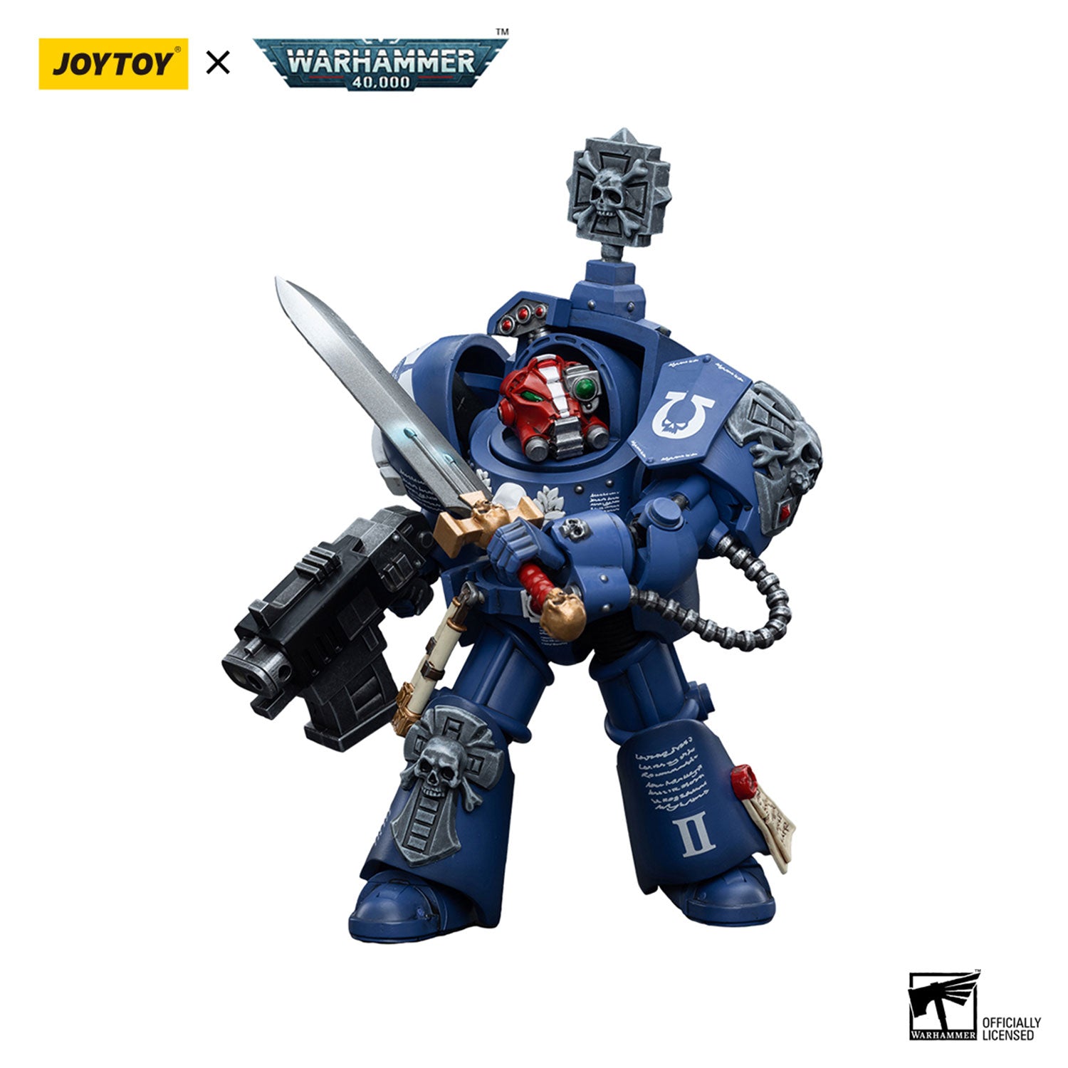 JOYTOY Warhammer 40K Ultramarines Terminators Sergeant Terconon figure