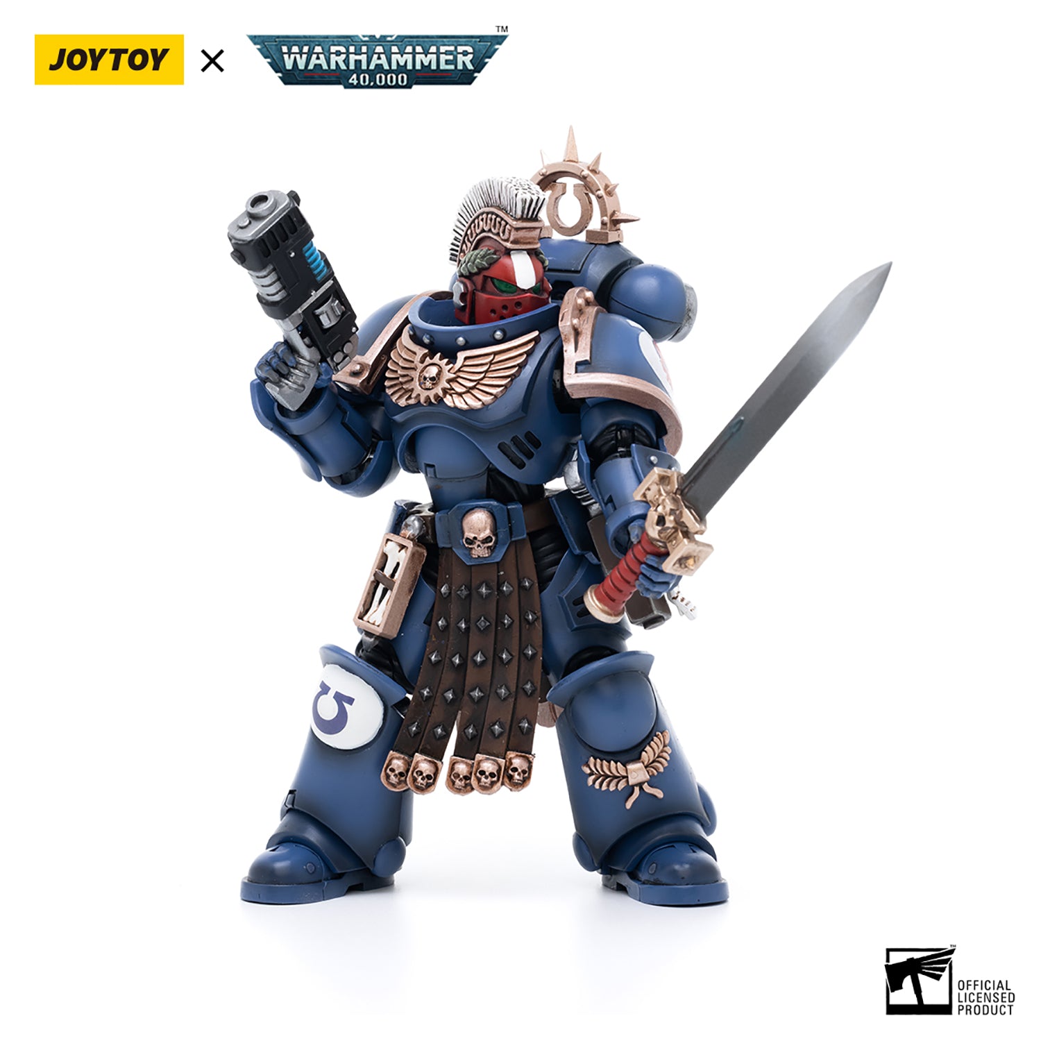 JOYTOY Warhammer 40K Ultramarines Veteran Sergeant Icastus figure