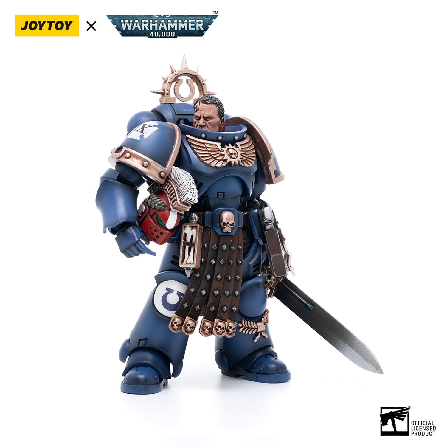 JOYTOY Warhammer 40K Ultramarines Veteran Sergeant Icastus figure
