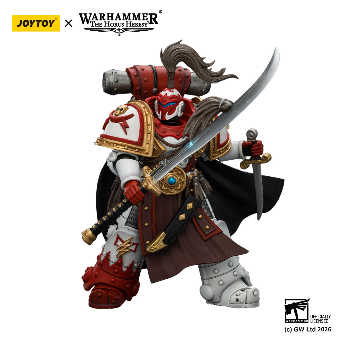 JOYTOY Horus Heresy White Scars Hibou Khan,Seeker of Atonement figure