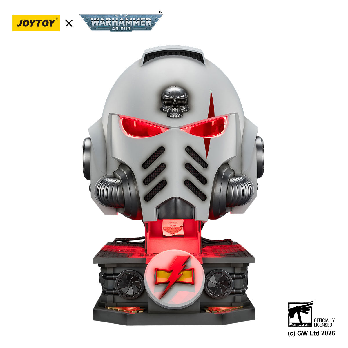 JOYTOY Warhammer 40K White Scars MkX Helmet & Display Stand figure