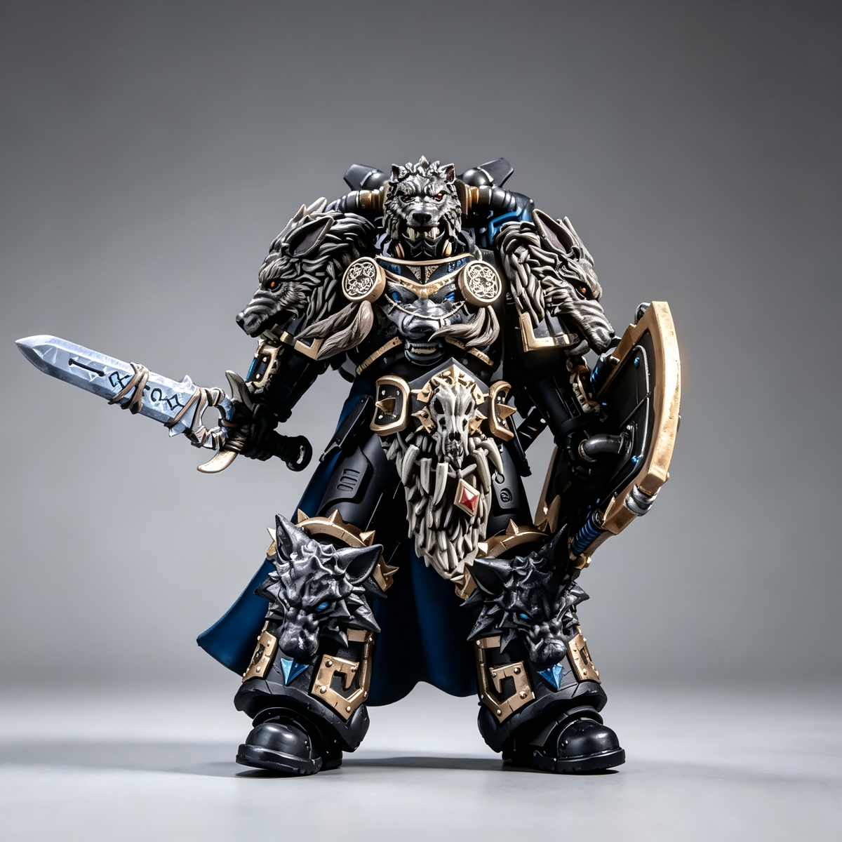 Masterwork Custom Repaint 1/18 Space Wolves Logan Grimnar - Hyper-Realistic Grimdark Edition