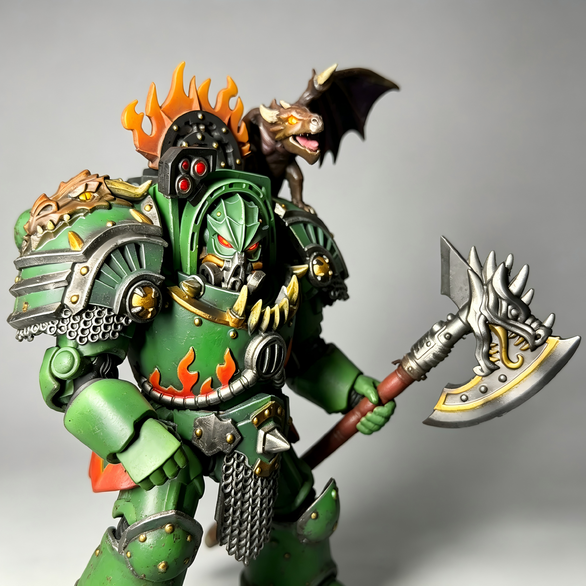 Salamanders Terminator Captain - 1/18 Custom (Drake Companion & Flame Greaves) - Image 4