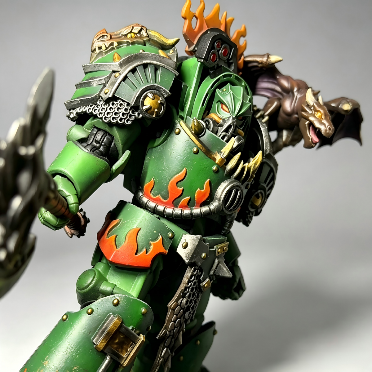 Salamanders Terminator Captain - 1/18 Custom (Drake Companion & Flame Greaves) - Image 6