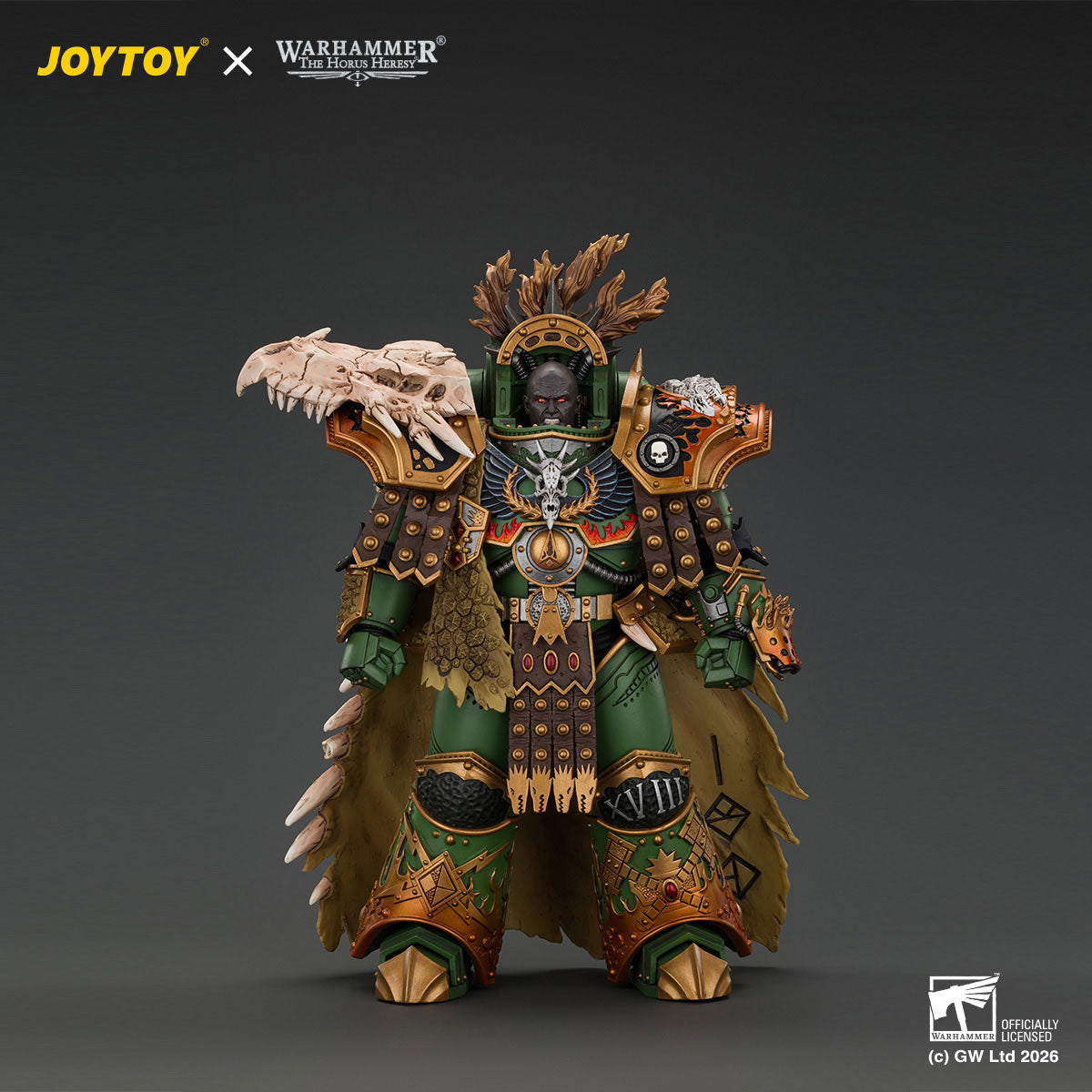 Official JOYTOY Salamanders Vulkan Primarch figure, front view
