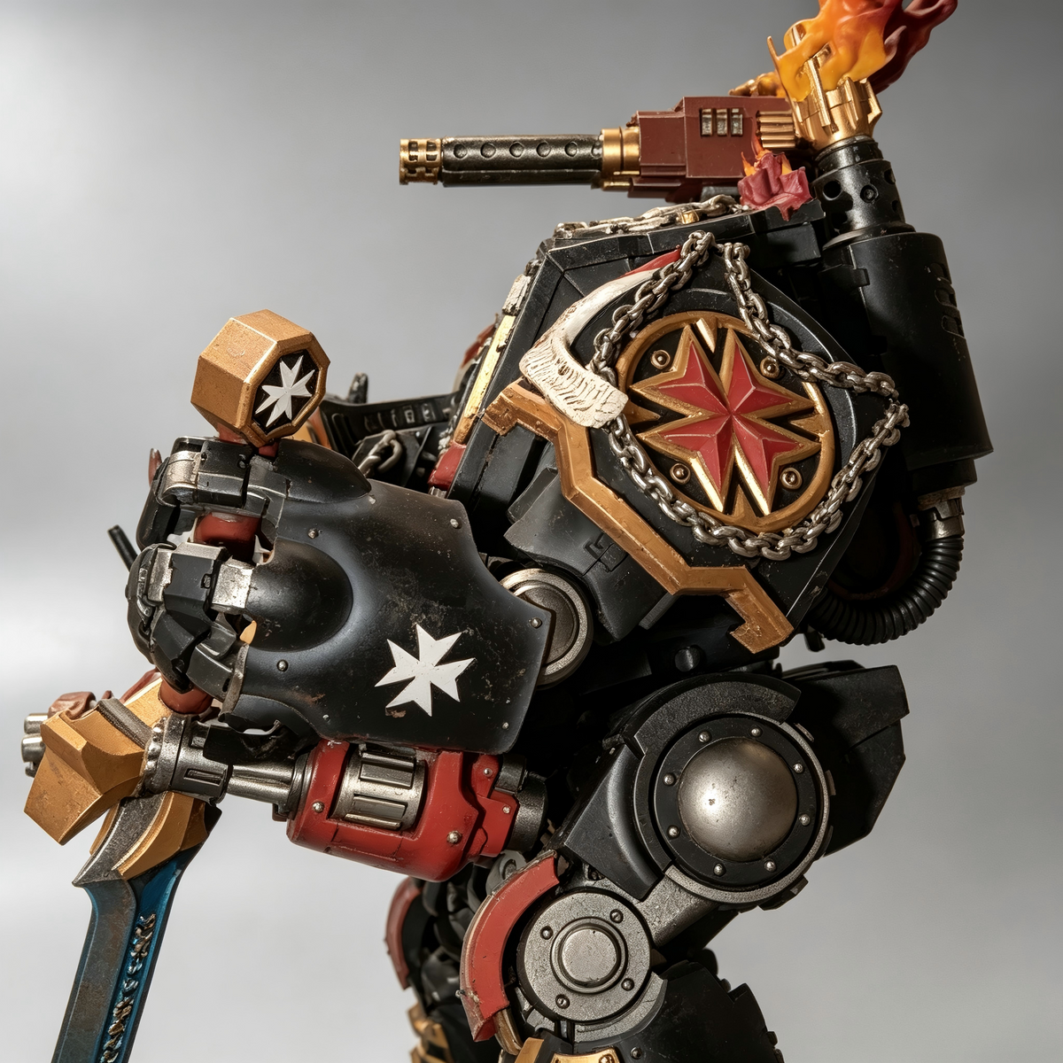 Black Templars Redemptor Dreadnought w/ Relic Greatsword - 1/18 Custom Repaint - Image 3
