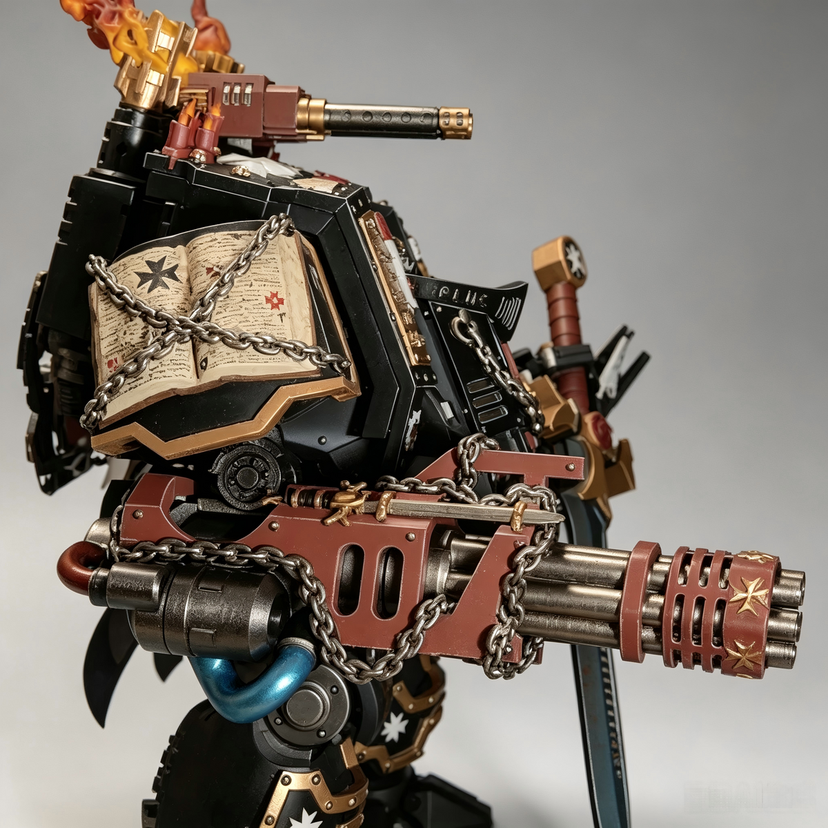 Black Templars Redemptor Dreadnought w/ Relic Greatsword - 1/18 Custom Repaint - Image 4