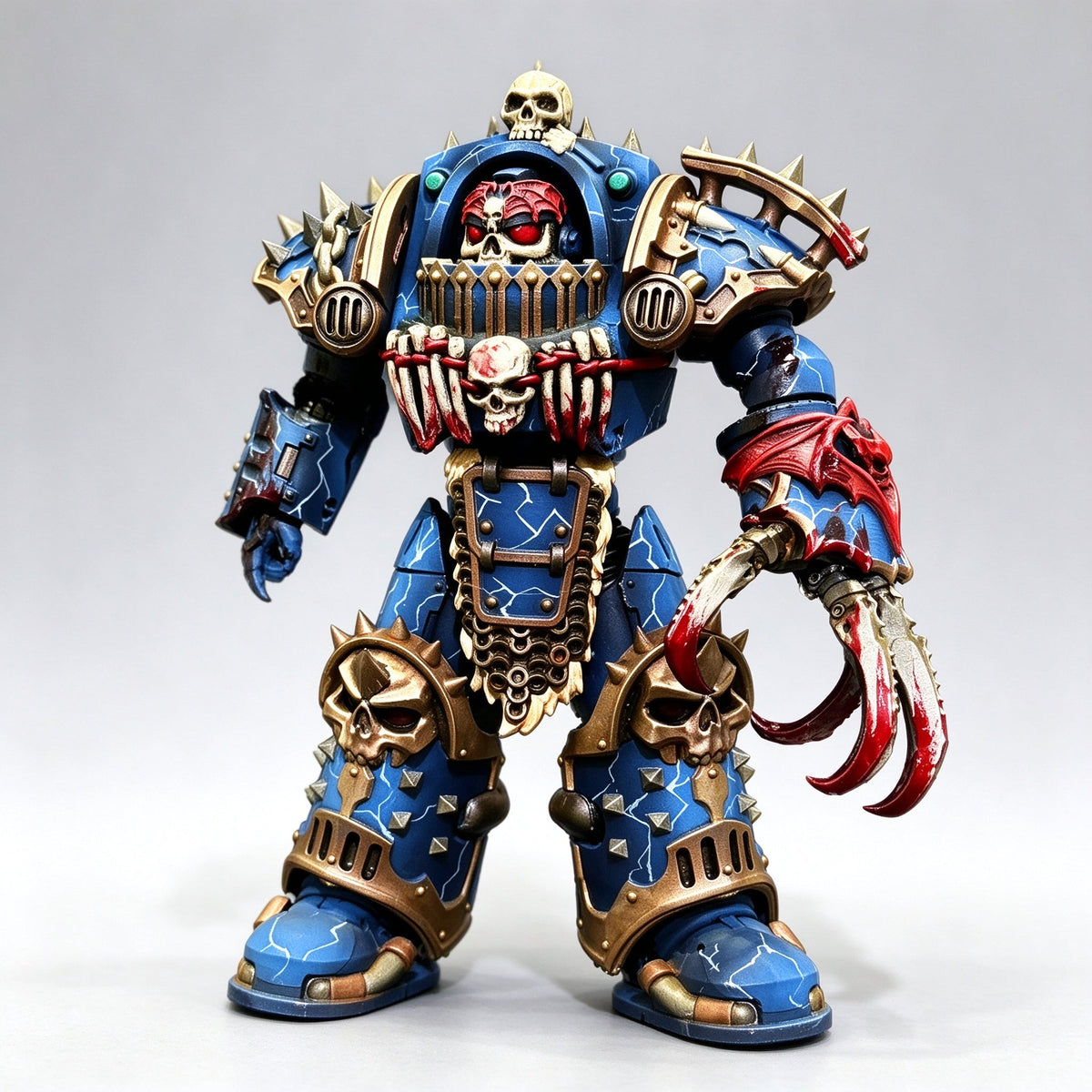Custom 1/18 Night Lords VIII Legion Atramentar Terminator (Bat-Wing Helmet & Blood Claw) - Image 2