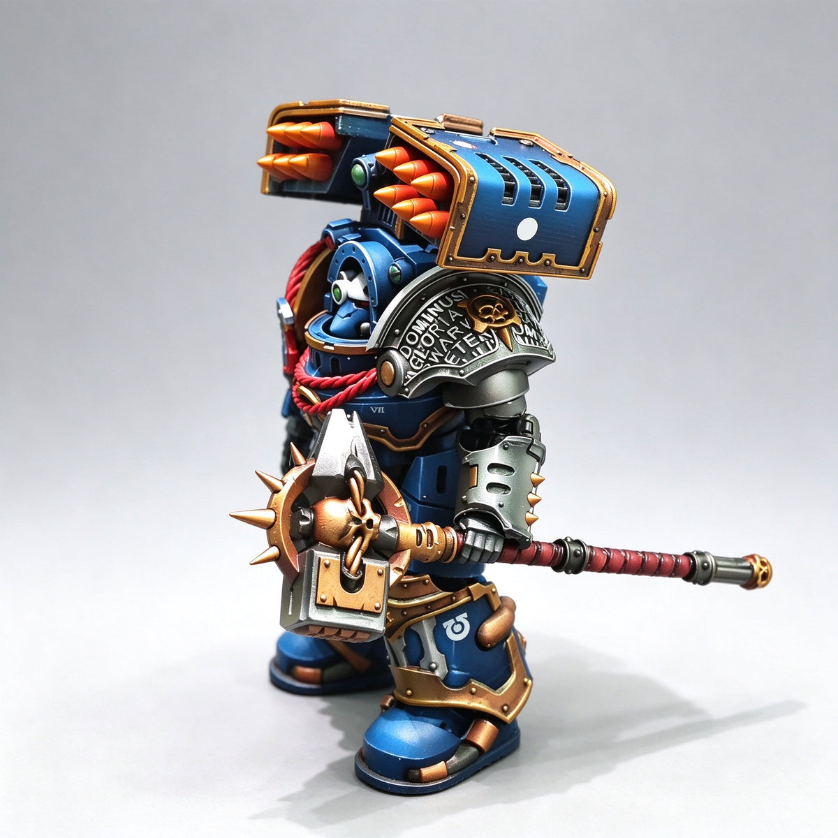 Custom 1/18 Ultramarines Terminator Captain with Cyclone Missile Launcher & Thunder Hammer - Image 2
