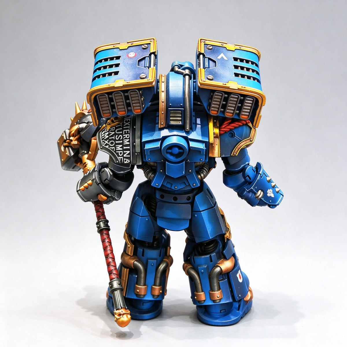 Custom 1/18 Ultramarines Terminator Captain with Cyclone Missile Launcher & Thunder Hammer - Image 6