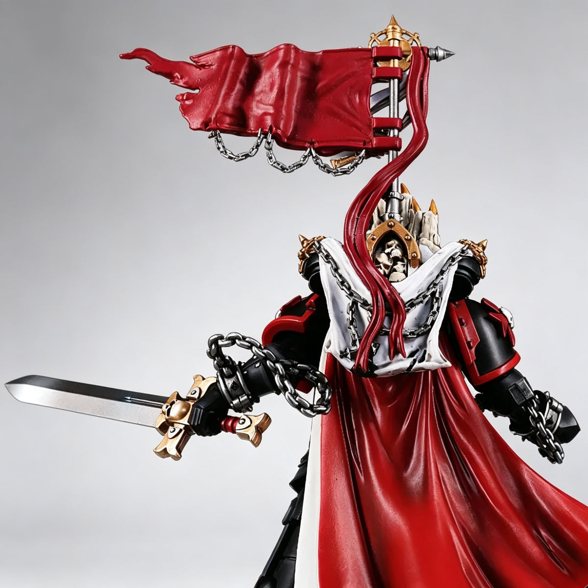 Custom Black Templars Backpack Banner - Red Flag & Maltese Cross - Image 4
