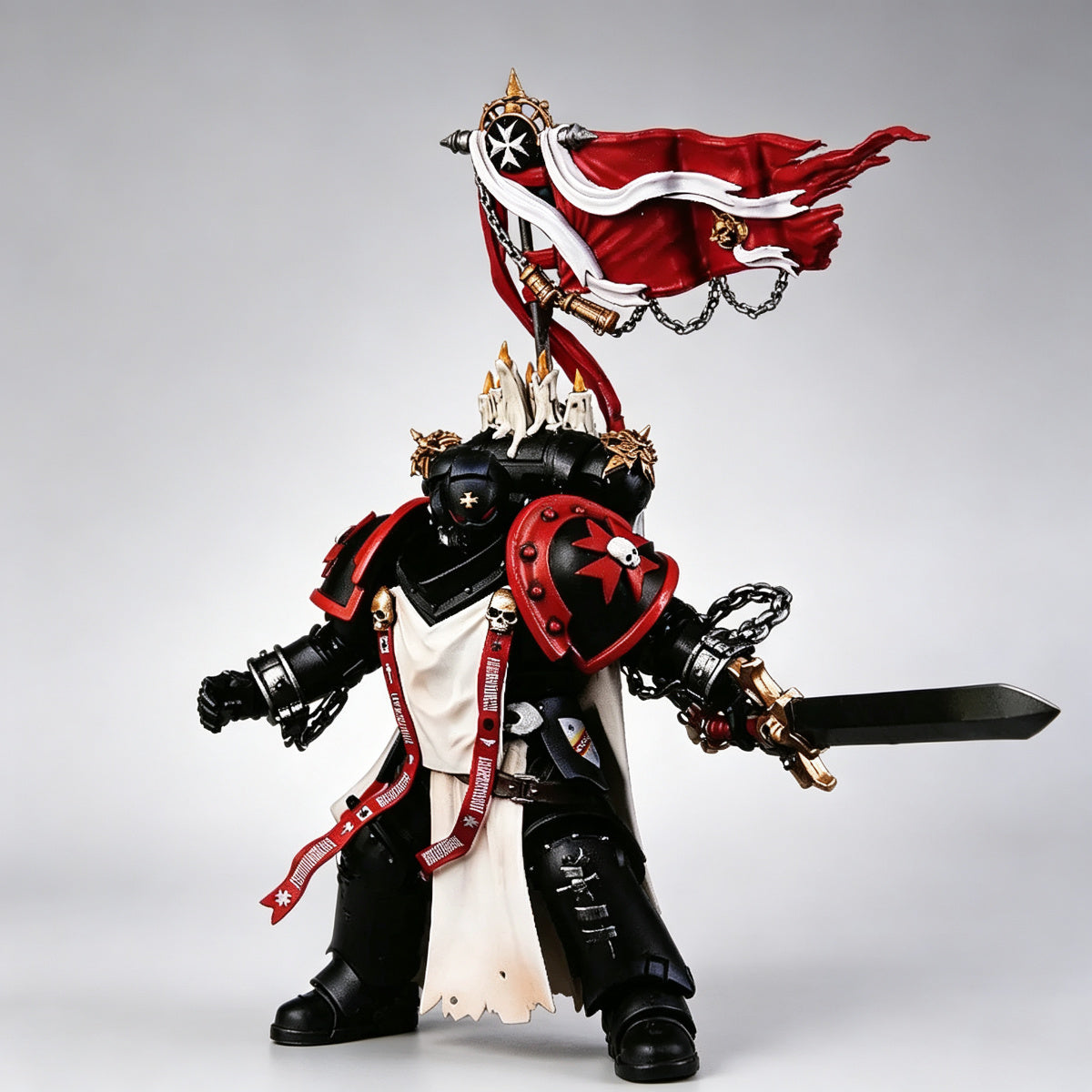 Custom Black Templars Backpack Banner - Red Flag & Maltese Cross - Image 5