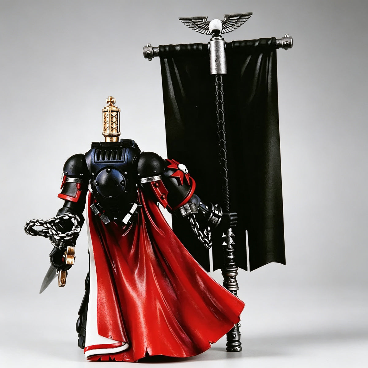 Custom Black Templars Banner - Cross Skull & Laurel Wreath - Image 4