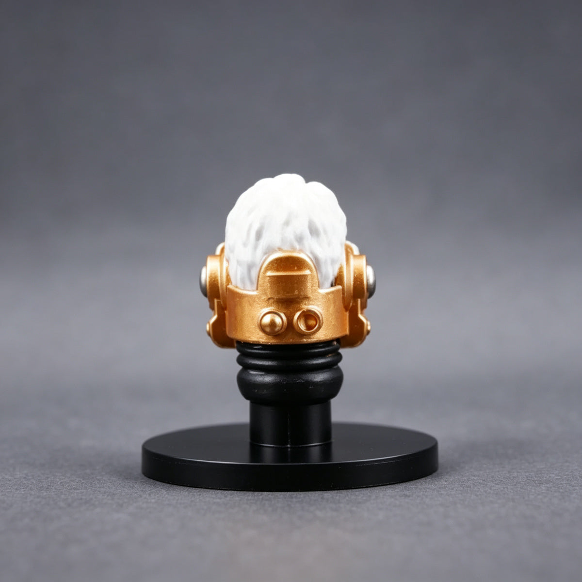 Custom Black Templars Head Sculpt - Gold Bionic Eye & White Hair - Image 4
