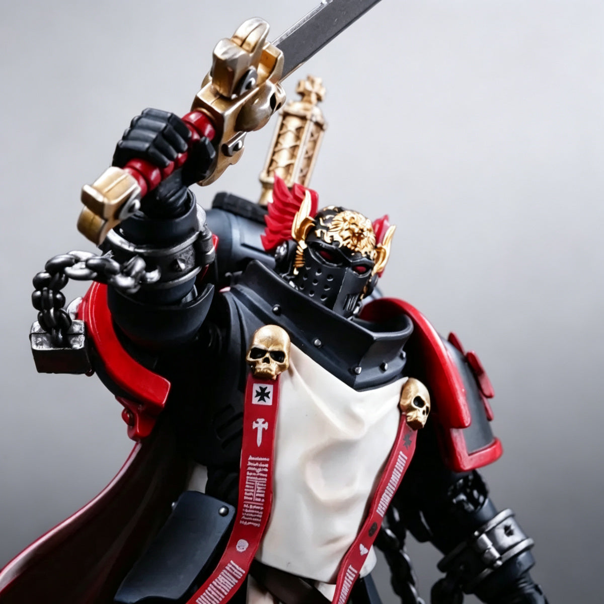 Custom Black Templars Helmet - Gold Lion & Red Wings - Image 5