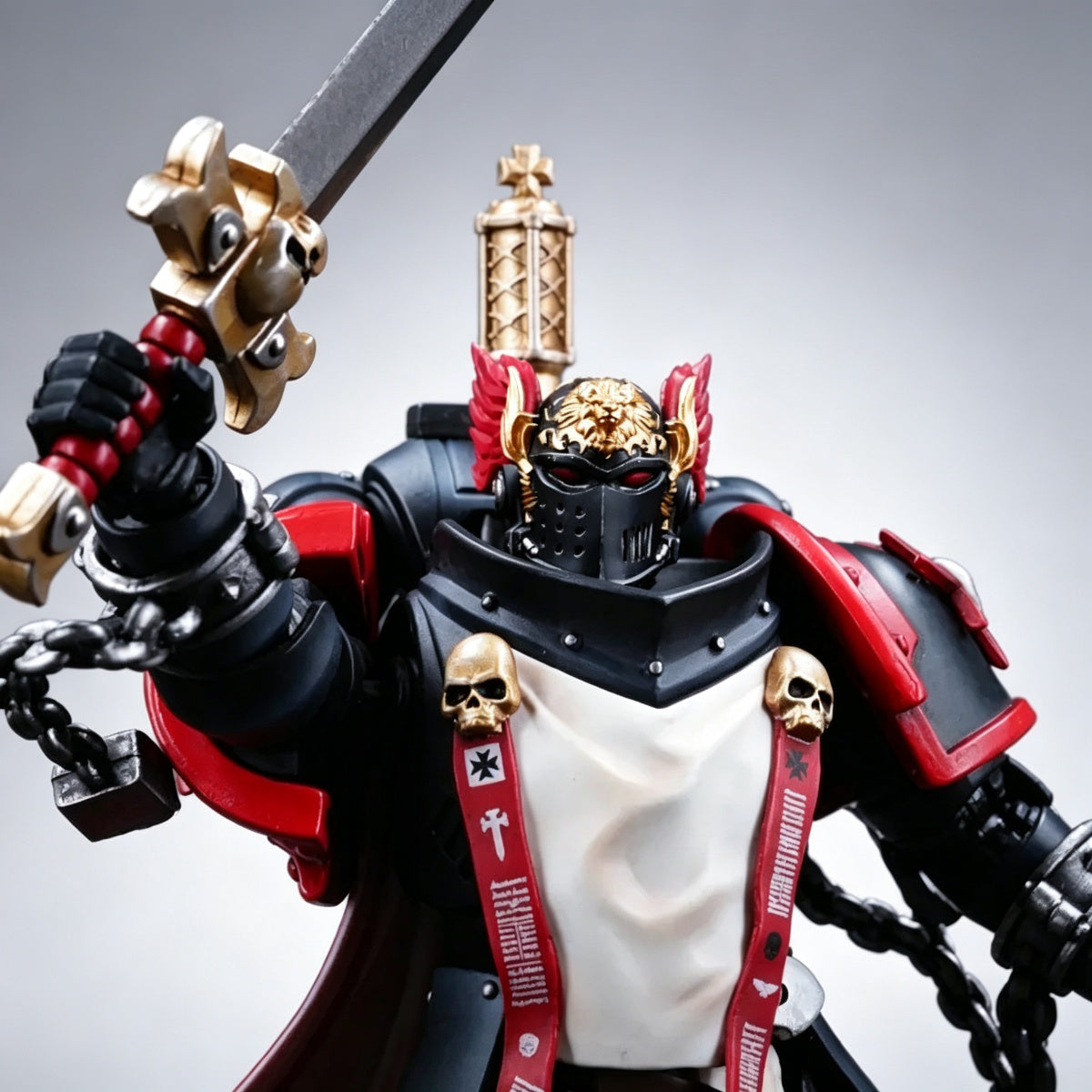 Custom Black Templars Helmet - Gold Lion & Red Wings - Image 6