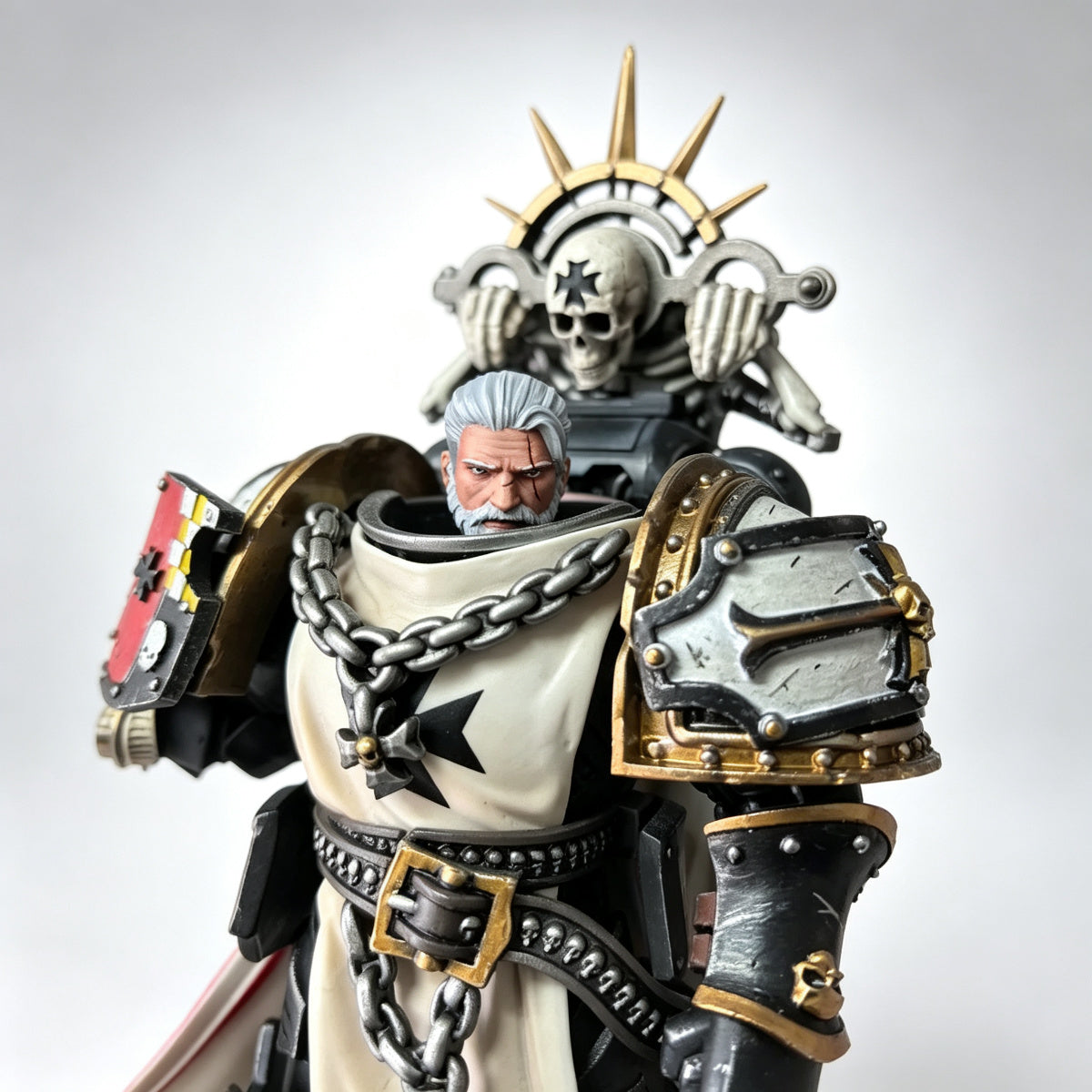 Custom Black Templars High Marshal Helbrecht Unhelmeted Head Sculpt - 1/18 Action Figure Head Upgrade - Image 4