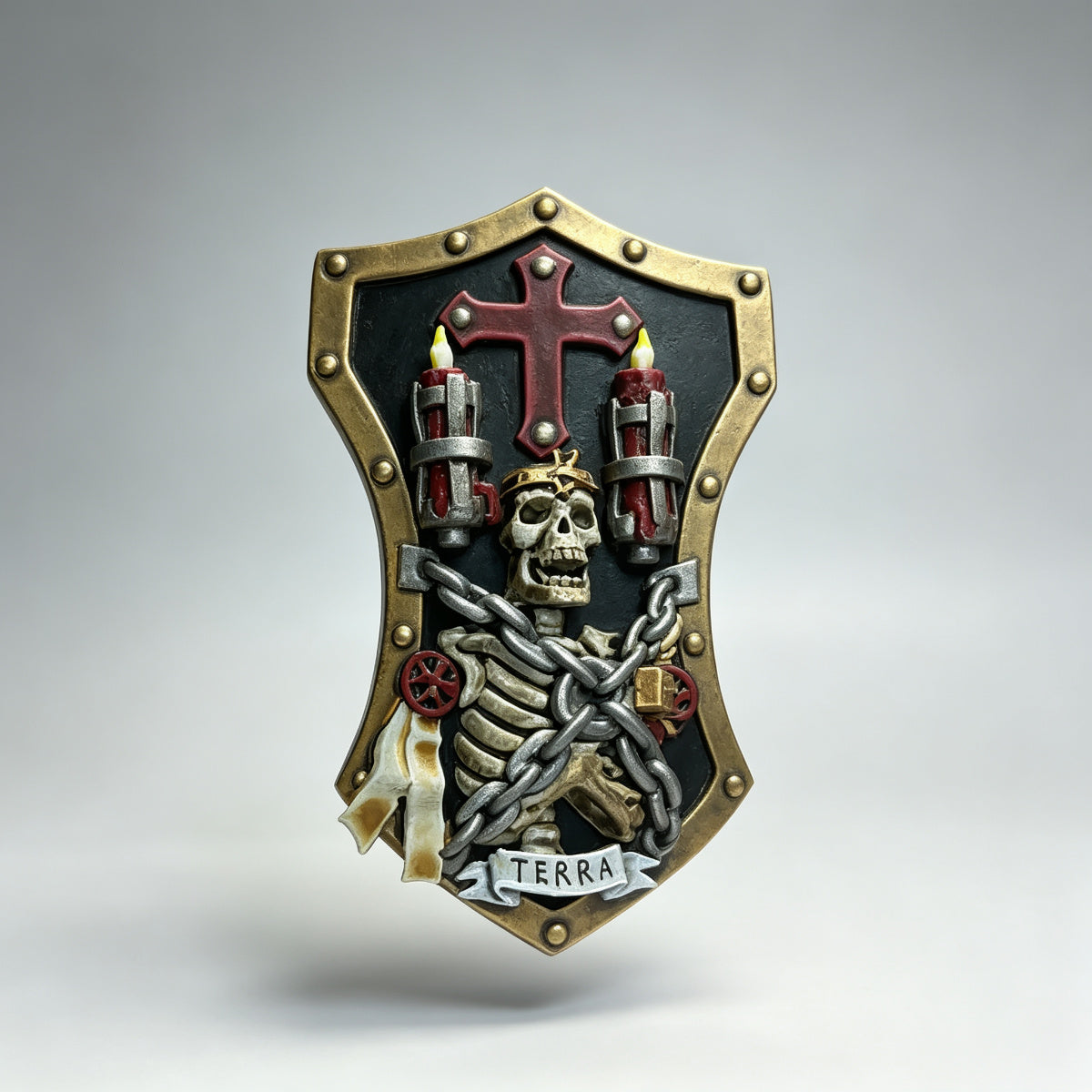 Custom Black Templars Relic Shield - Skeleton Shrine & Candles - Image 2