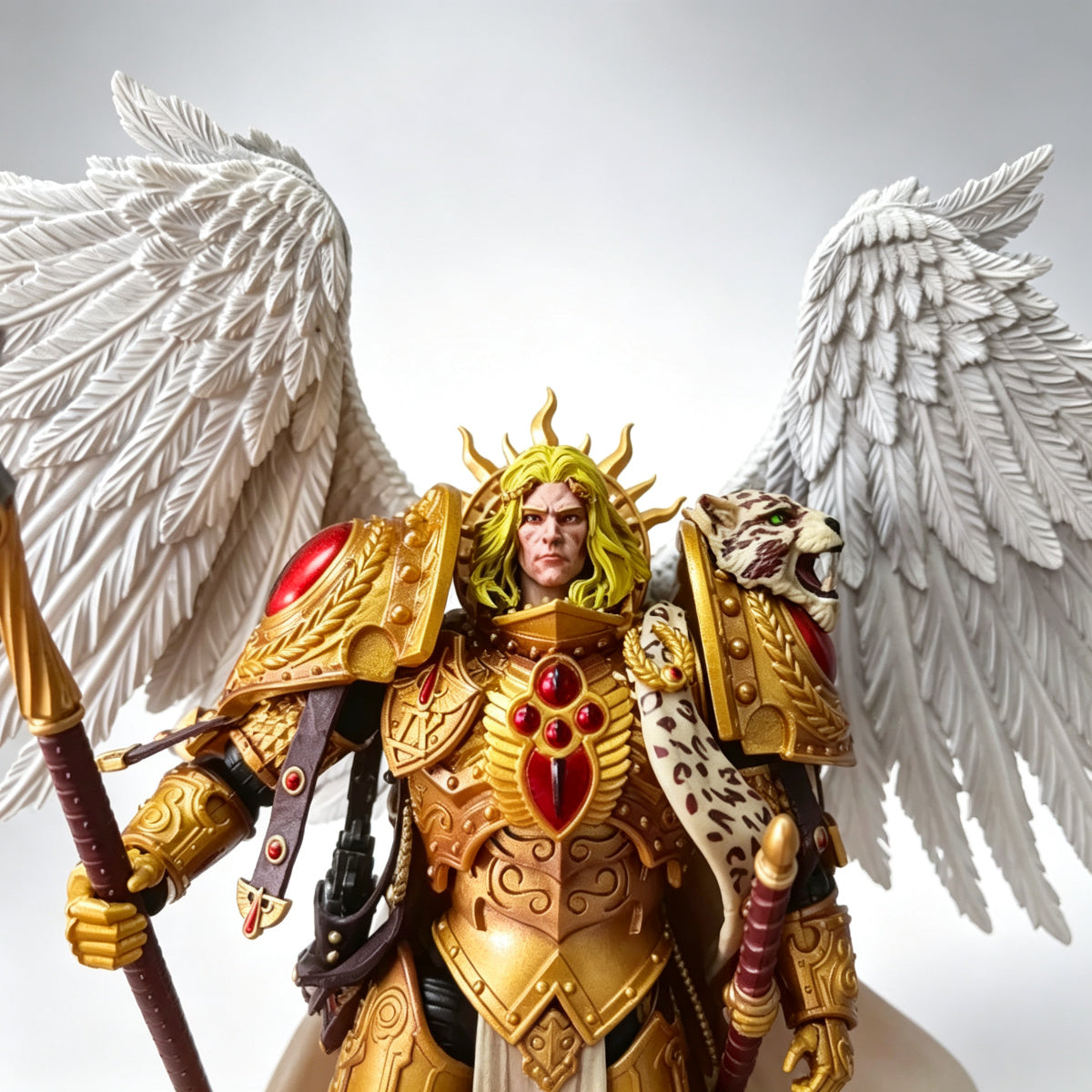 Custom Blood Angels Sanguinius Primarch Unhelmeted Head Sculpt - Custom Action Figure Head Upgrade - Image 2