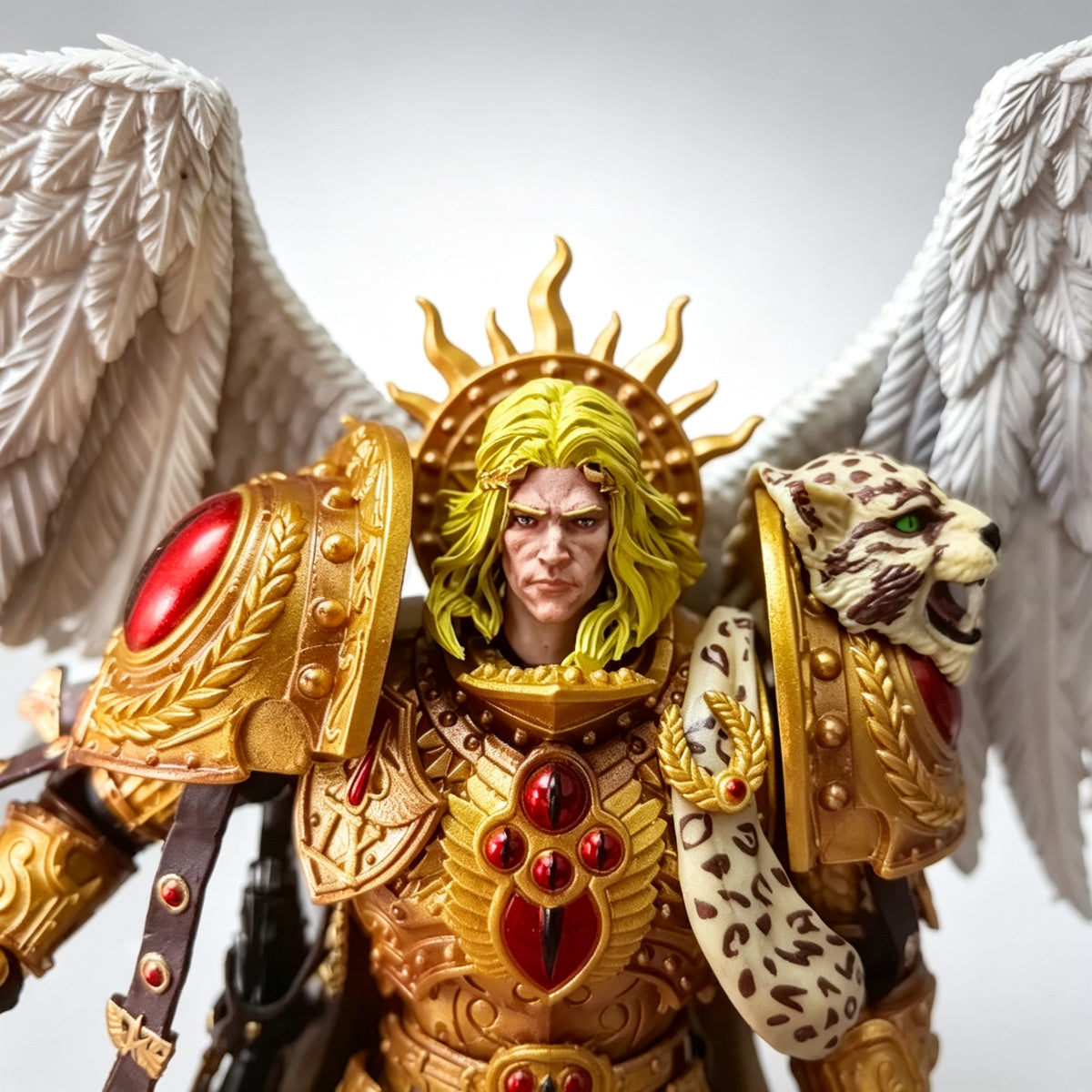 Custom Blood Angels Sanguinius Primarch Unhelmeted Head Sculpt - Custom Action Figure Head Upgrade - Image 3