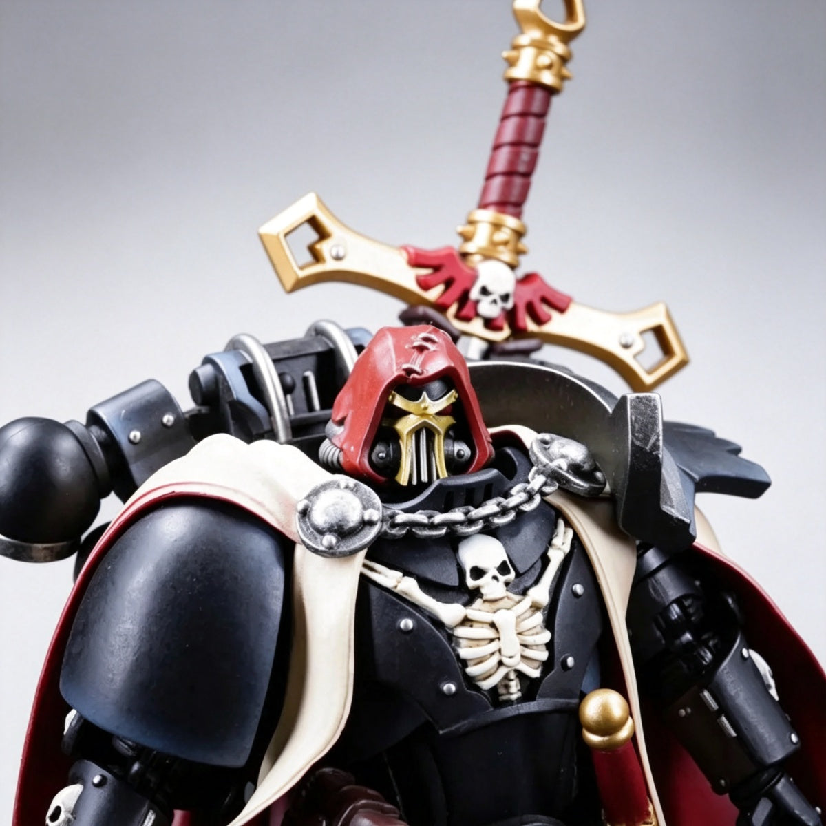 Custom Cypher Helmet - Red Hooded Face Grille - Image 6