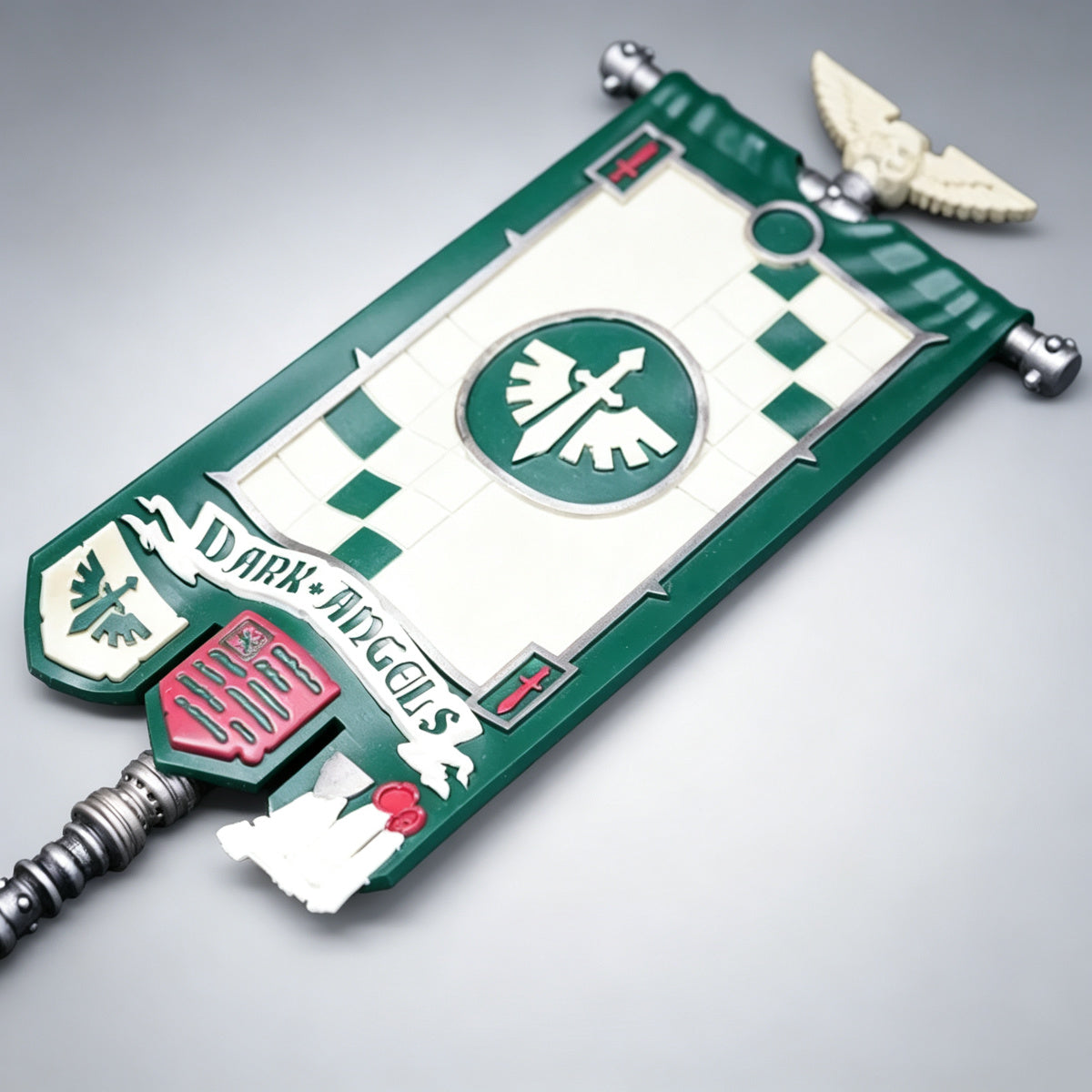 Custom Dark Angels Banner - Winged Sword & Checkered Pattern - Image 2