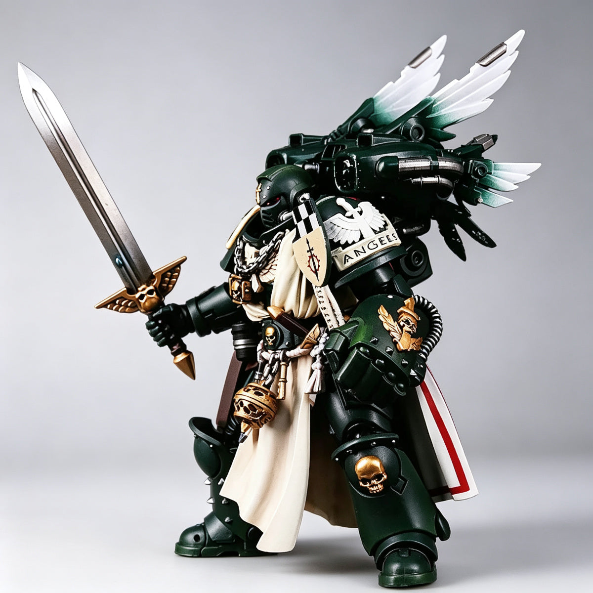 Custom Dark Angels Power Pack - Double Angel Wings & Purple Cape - Image 4