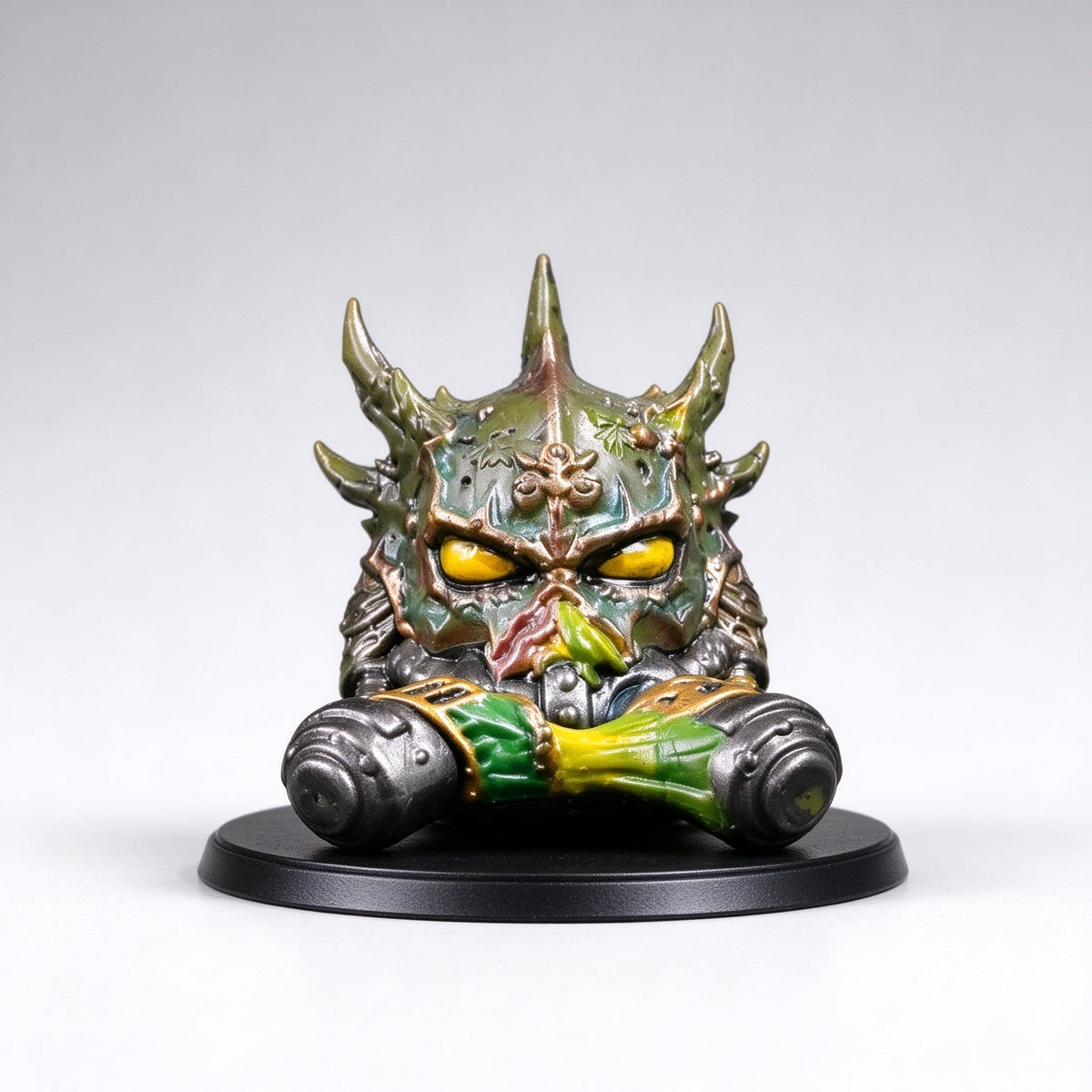 Custom Death Guard Mortarion Primarch Helmeted Head Sculpt - Custom Action Figure Upgrade