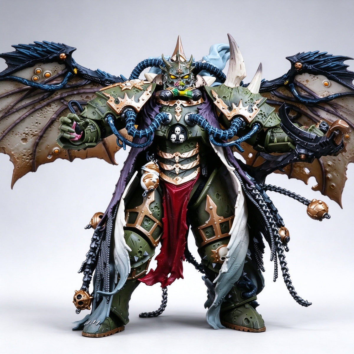 Custom Death Guard Mortarion Primarch Helmeted Head Sculpt - Custom Action Figure Upgrade - Image 5