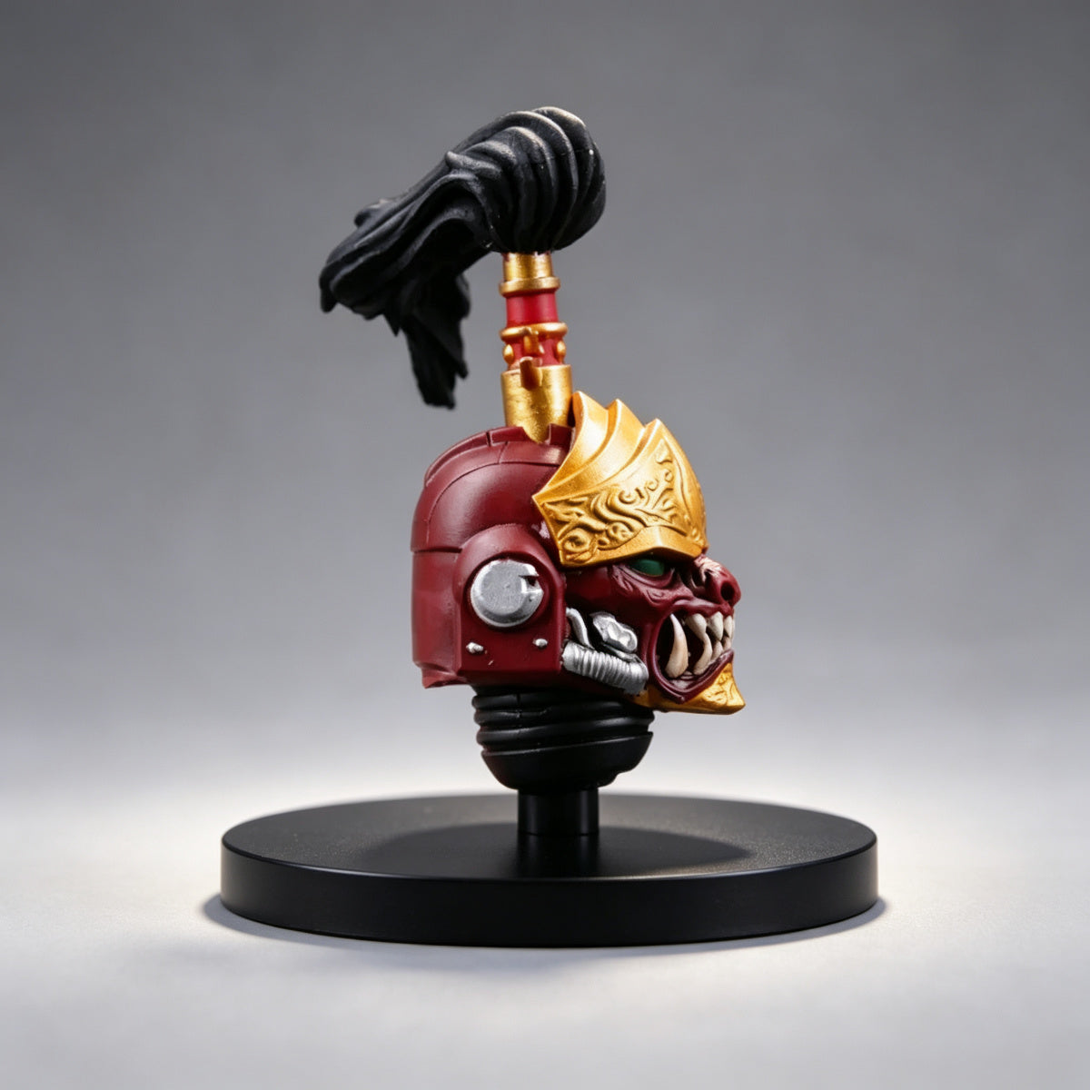 Custom Jaghatai Khan Helmet - Red Oni Mask & Topknot - Image 2