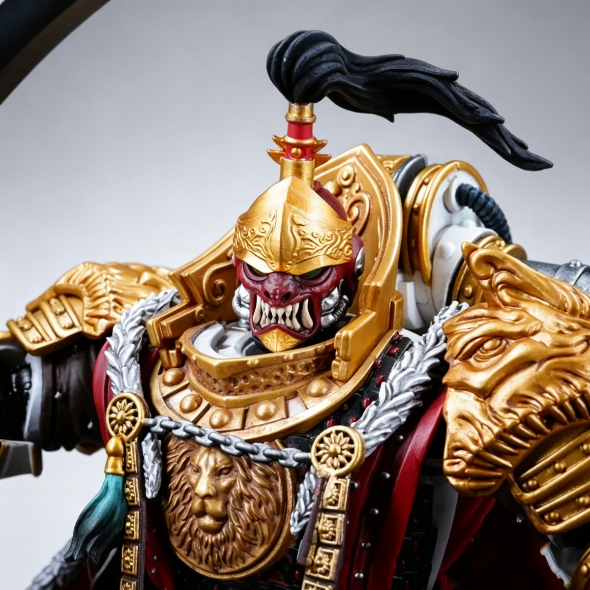 Custom Jaghatai Khan Helmet - Red Oni Mask & Topknot - Image 6
