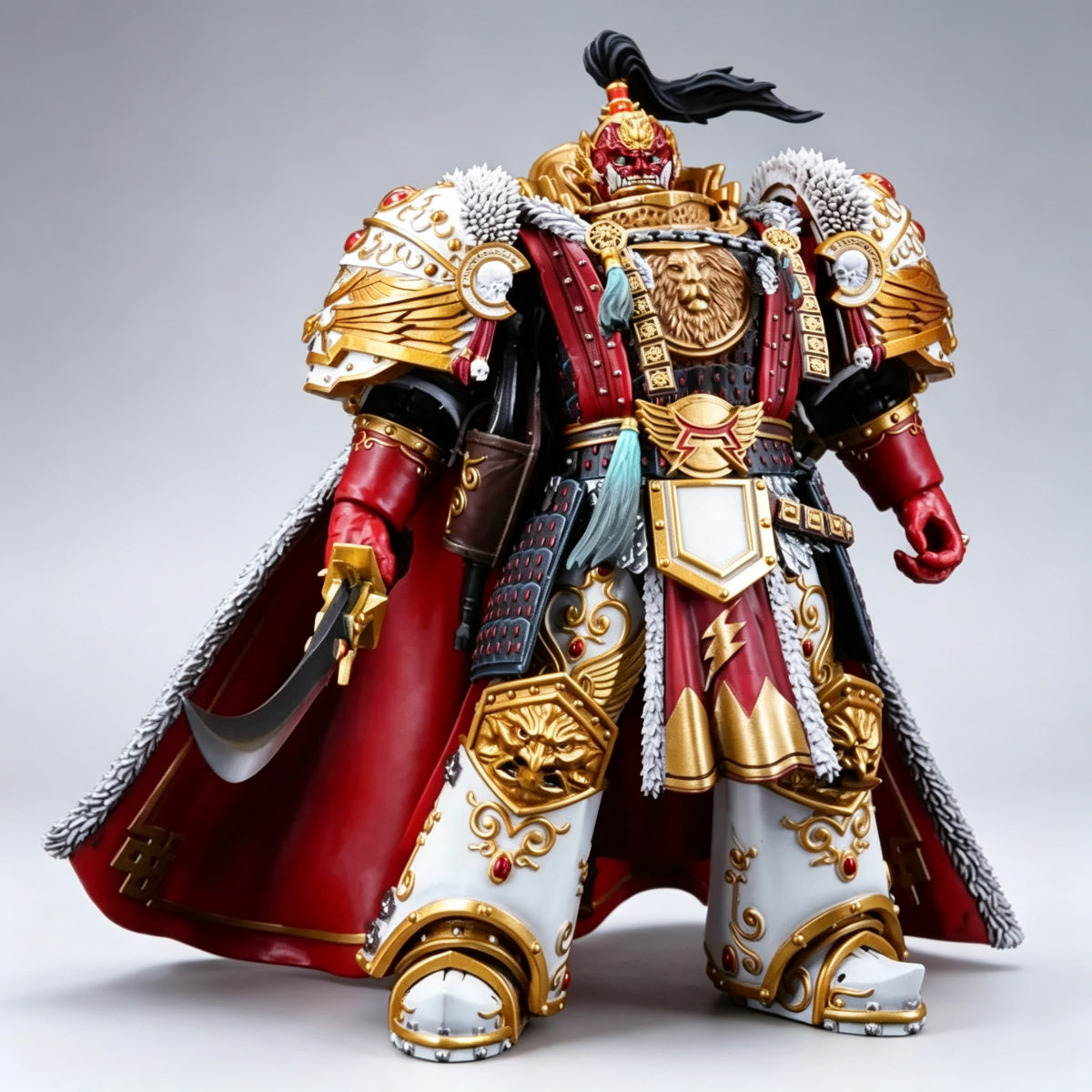 Custom Jaghatai Khan Helmet - Red Oni Mask & Topknot - Image 5