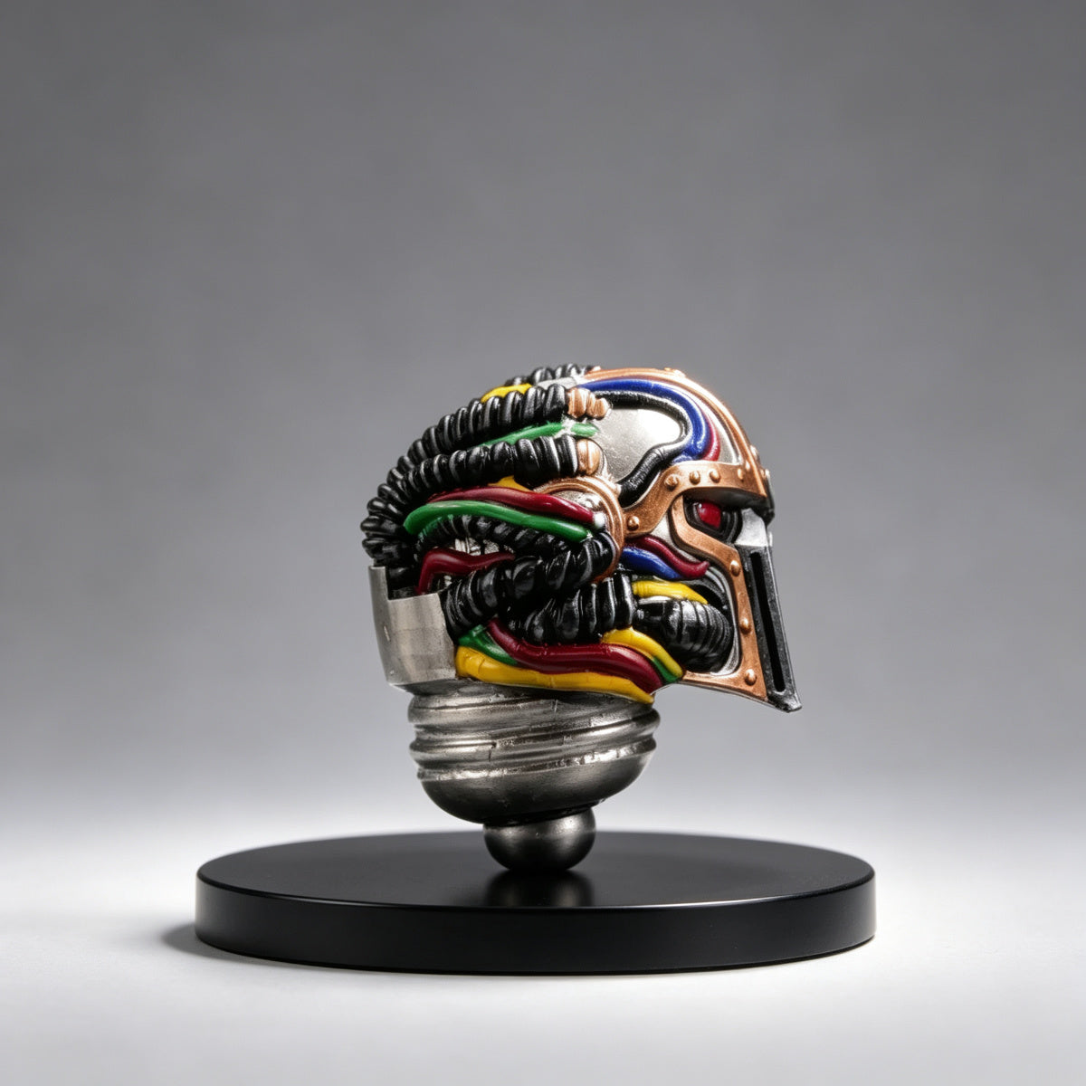 Custom Perturabo Helmet - Hazard Stripes & Grille Visor - Image 3