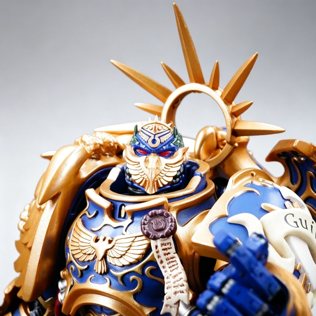 Custom Roboute Guilliman Primarch Helmet Head Sculpt - Eagle Mask & Iron Halo - Image 5