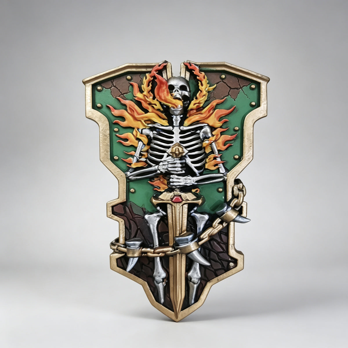 Custom Salamanders Shield - Flame Icon & Dragon Scales