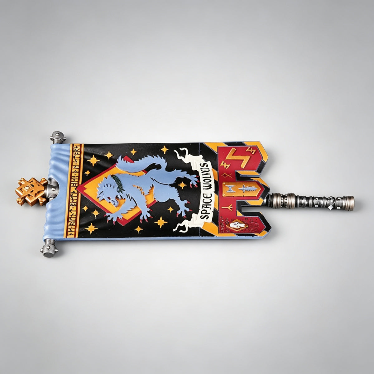 Custom Space Wolves Banner - Blue Wolf & Runes - Image 4