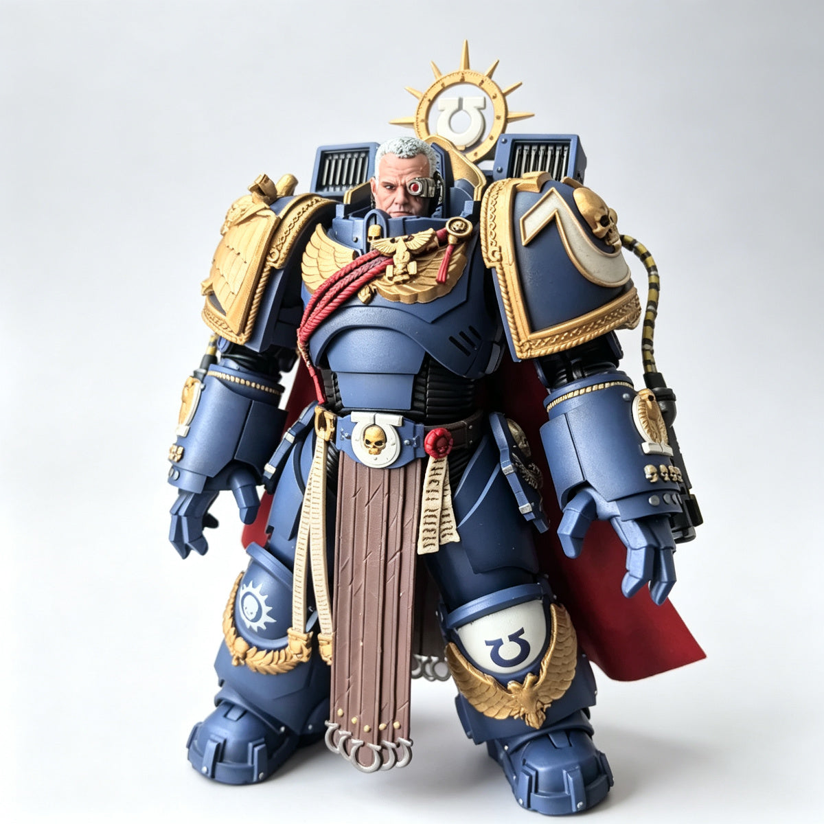 Custom Ultramarines Bionic Eye Veteran Unhelmeted Head Sculpt - 1/18 Action Figure Head Upgrade - Image 4