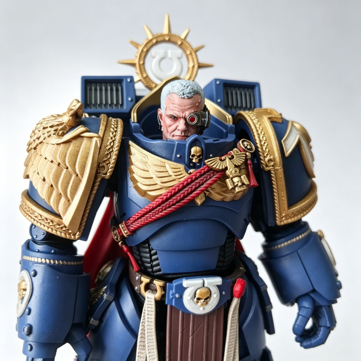 Custom Ultramarines Bionic Eye Veteran Unhelmeted Head Sculpt - 1/18 Action Figure Head Upgrade - Image 5