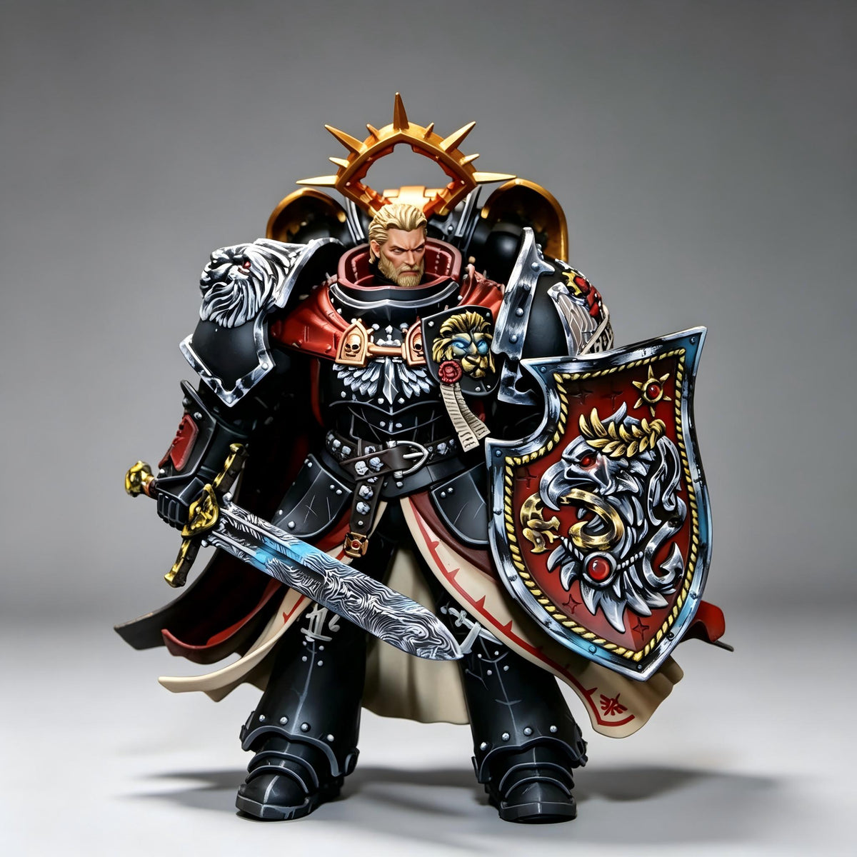 Dark Angels Primarch Lion El'Jonson Apocrypha Edition 1/18 Scale Custom Action Figure (Dual Head Sculpt Edition) - Image 2