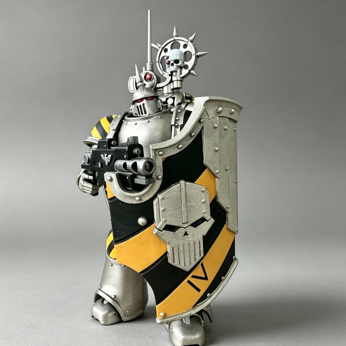 Iron Warriors Hazard Stripe Shield – Upgrade Part - Image 3