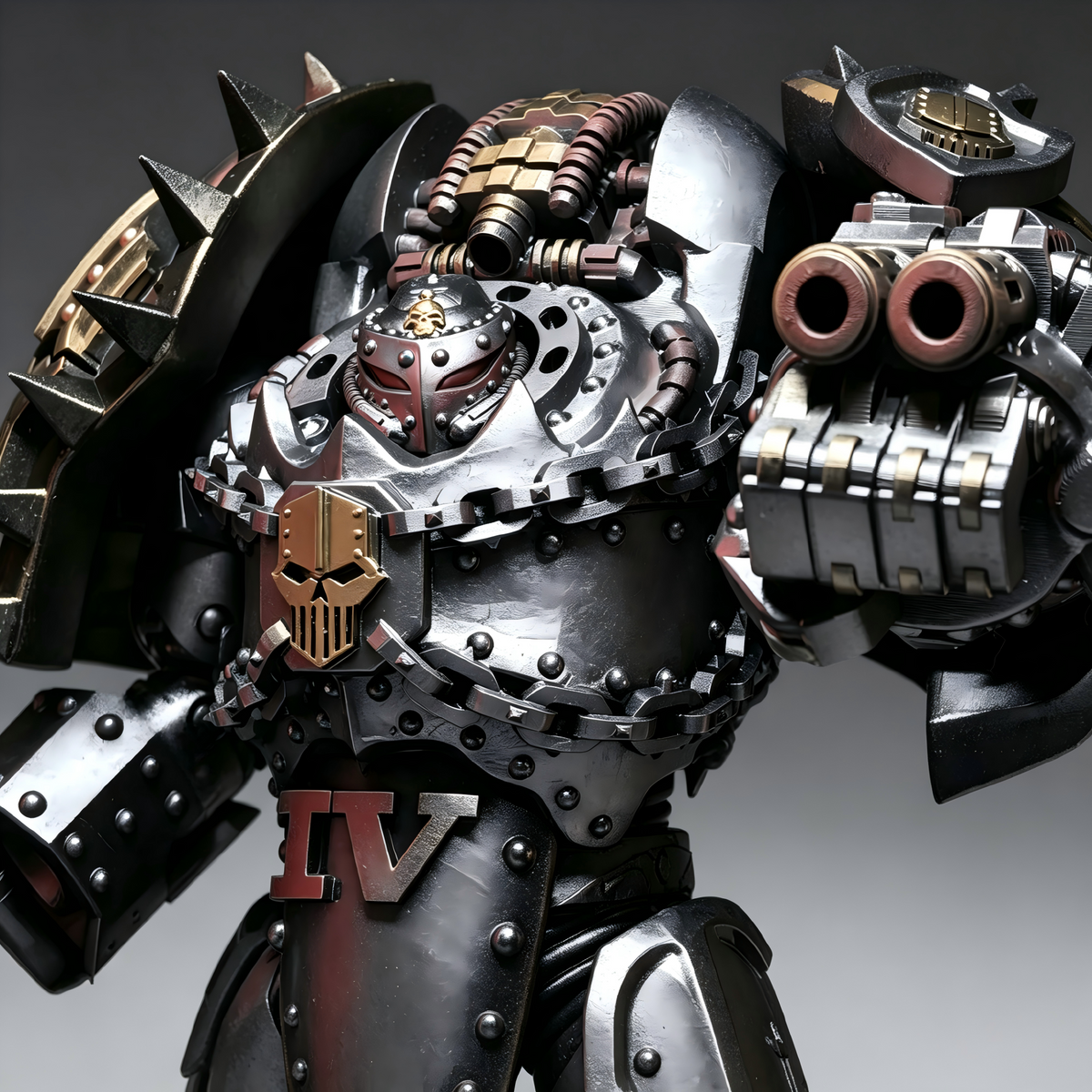 Iron Warriors Iron Tyrant - 1/18 Custom (Saturnine Heavy Armor & Siege Cannon) - Image 3