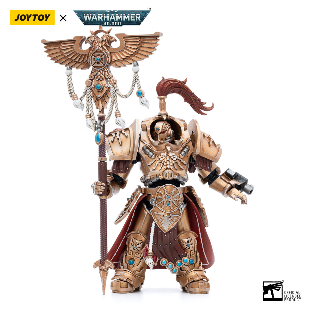 JOYTOY Warhammer 40K Adeptus Custodes Vexilus Praetor in Allarus Terminator Armour Phelam Tolguror figure