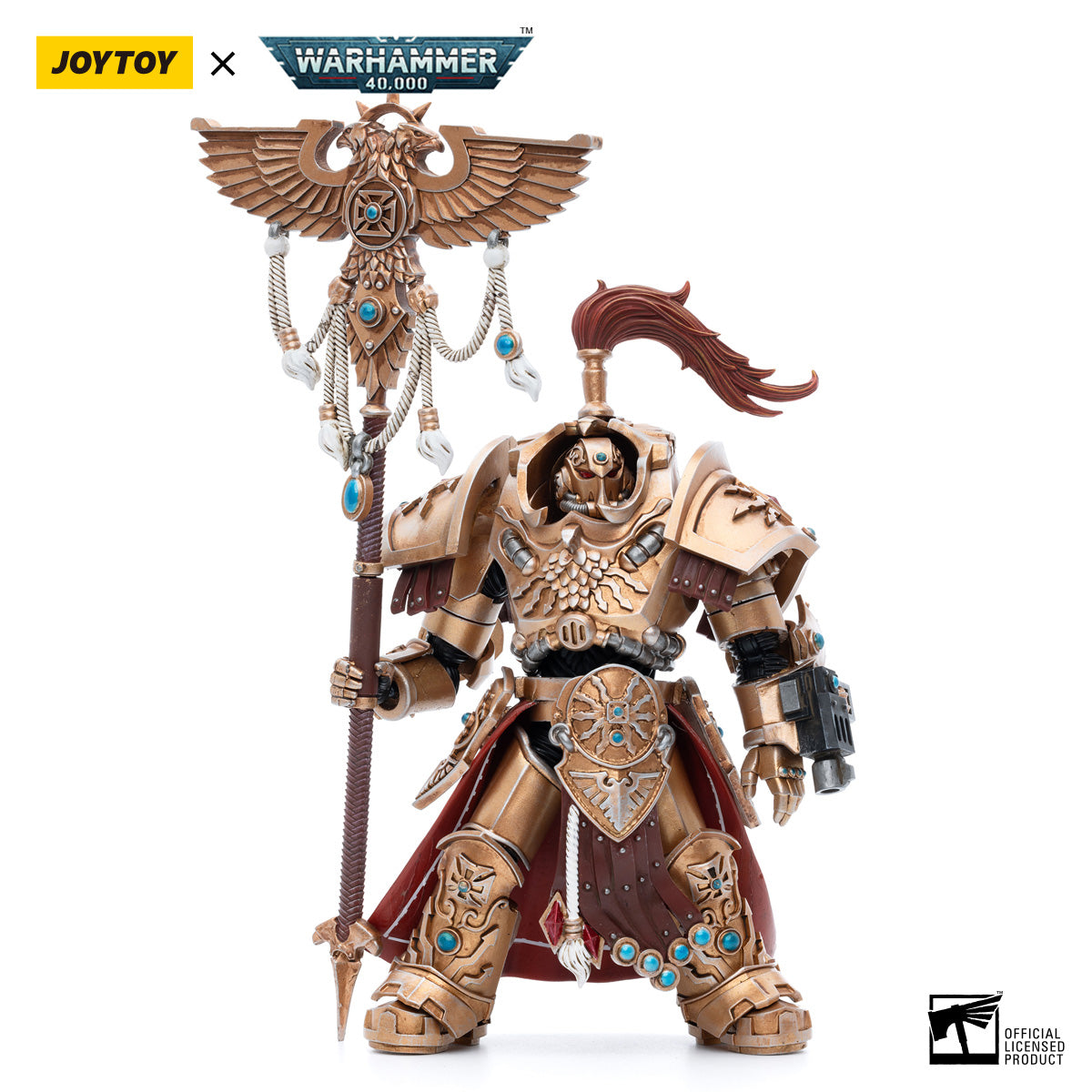 JOYTOY Warhammer 40K Adeptus Custodes Vexilus Praetor in Allarus Terminator Armour Phelam Tolguror figure