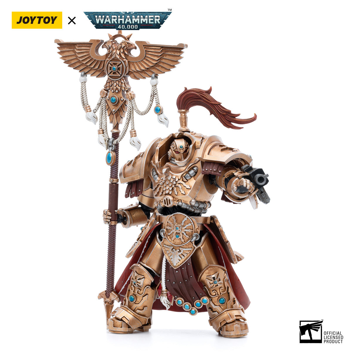 JOYTOY Warhammer 40K Adeptus Custodes Vexilus Praetor in Allarus Terminator Armour Phelam Tolguror figure