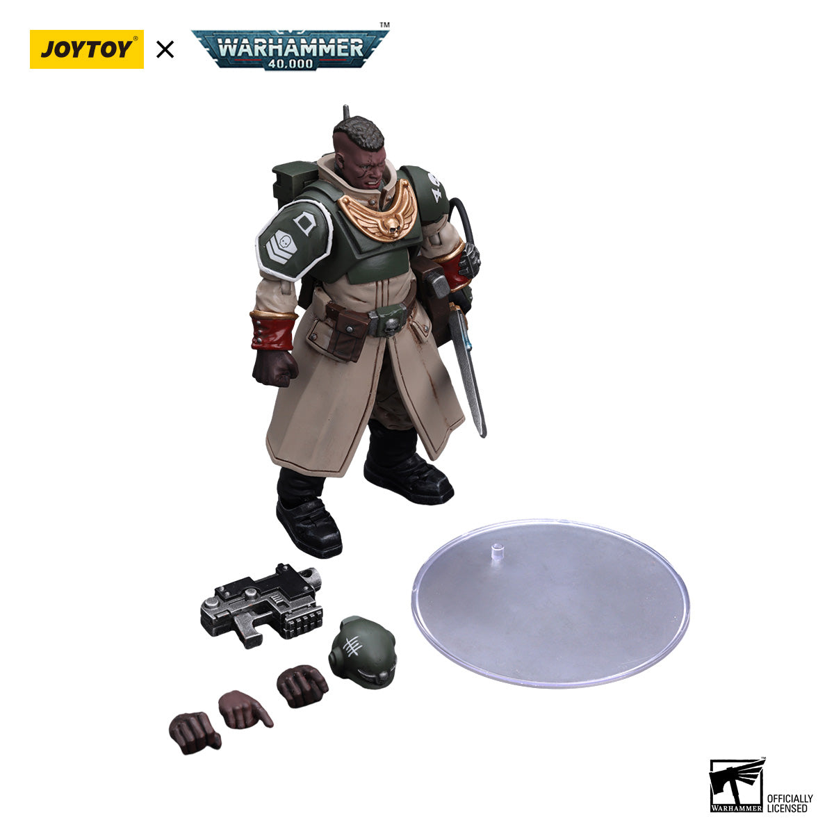 JOYTOY Warhammer 40K Astra Militarum Cadian Command Squad Commander figure