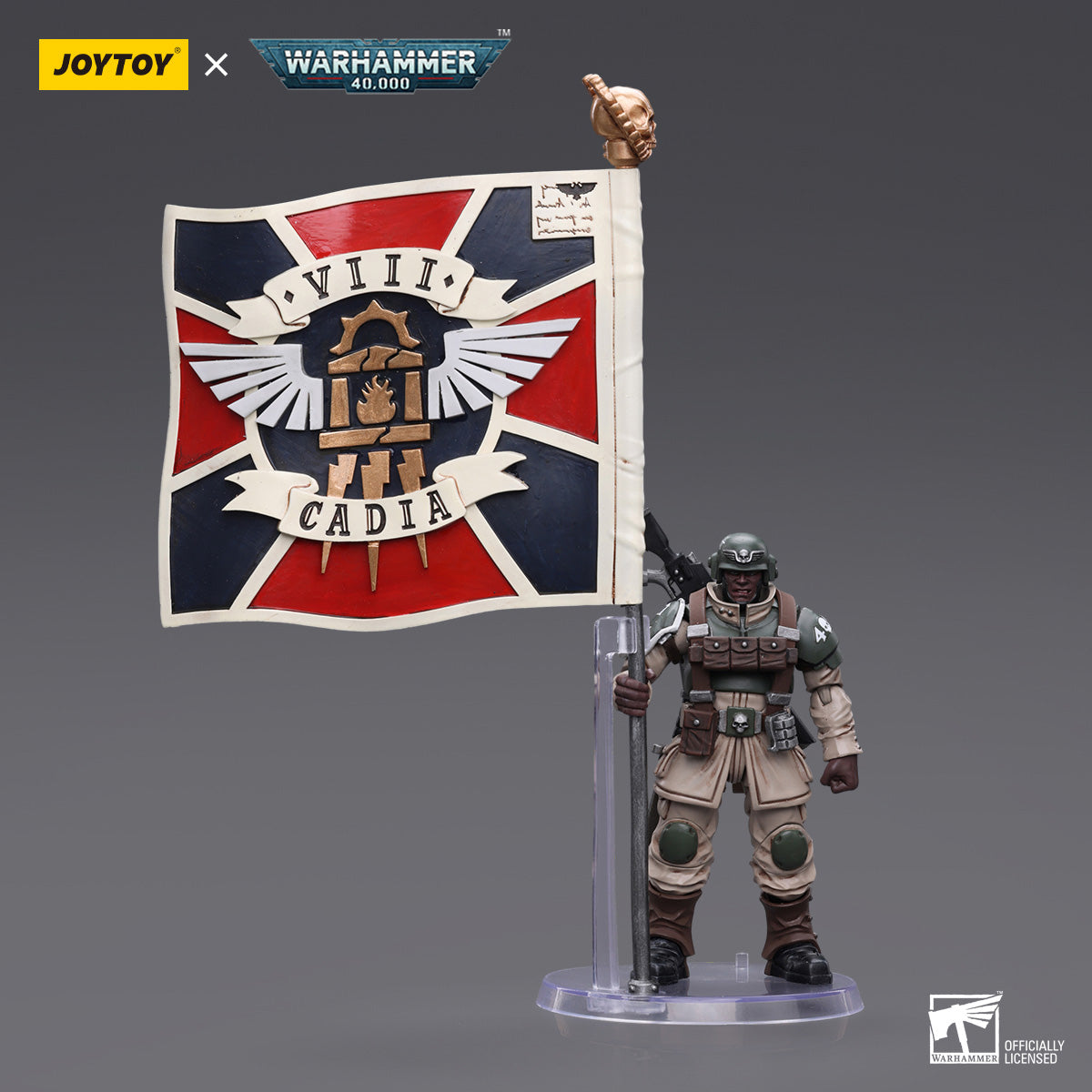 JOYTOY Warhammer 40K Astra Militarum Cadian Command Squad Veteran figure
